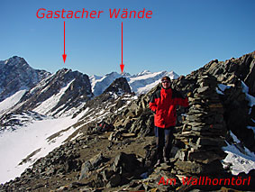 Blick vom Wallhorntoerl zu den Gastacher Waenden.