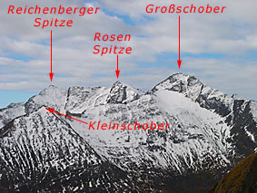 Reichenberger Spitze, Rosenspitze, Grossschober